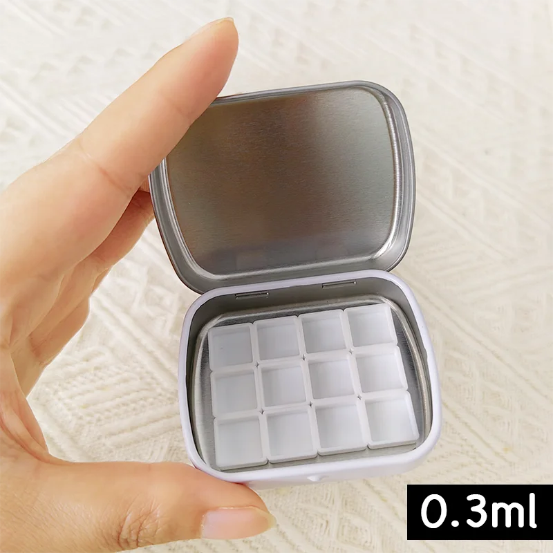 Mini caja de hierro portátil para pintura de acuarela, 0,3 ml, 1,6 ml, hecho a mano de pigmento subpaquete, estuche de hierro para subembalaje