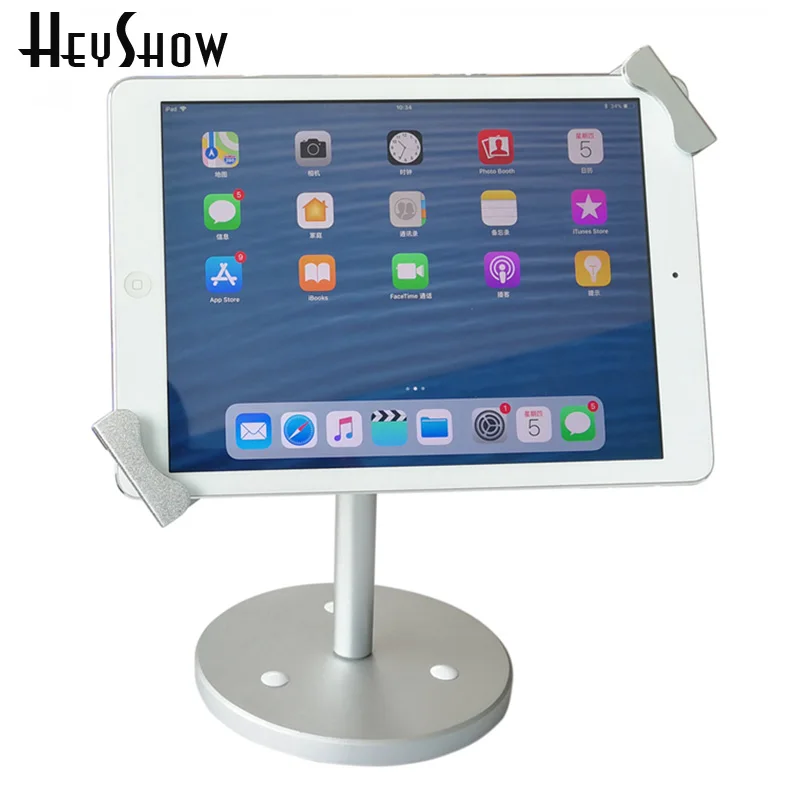 Flexible Tablet PC Stand Mount - Clamp Holder with Rotation And Safe Samsung Lock for 7-10.1 Inch iPad Display Enclosure