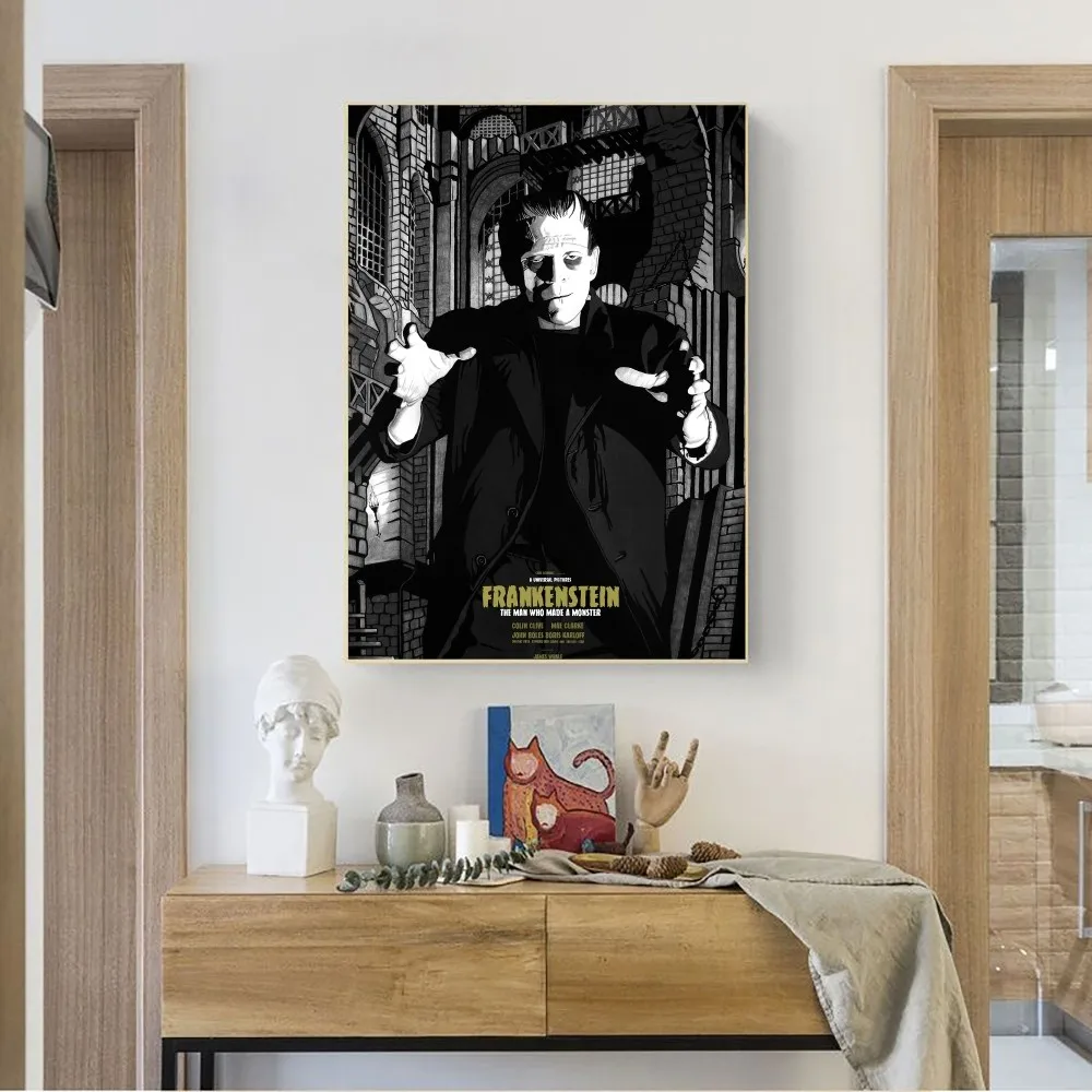 Frankenstein Classic Horror Movie Poster No Framed Poster Kraft Club Bar Paper Vintage Wall Art Painting Bedroom Study Stickers