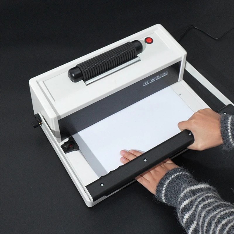 Metal Electric Single-Coil Binding Machine, A4 Binding Machine, Spiral Binding Punch, 46-Hole Book and Magazine Punch