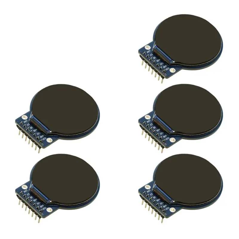 ABKQ-For Arduino ESP32 For DIY Smart Watch Projects Compatible 5Pcs 1.28Inch Round TFT LCD Display 240X240 GC9A01 Driver