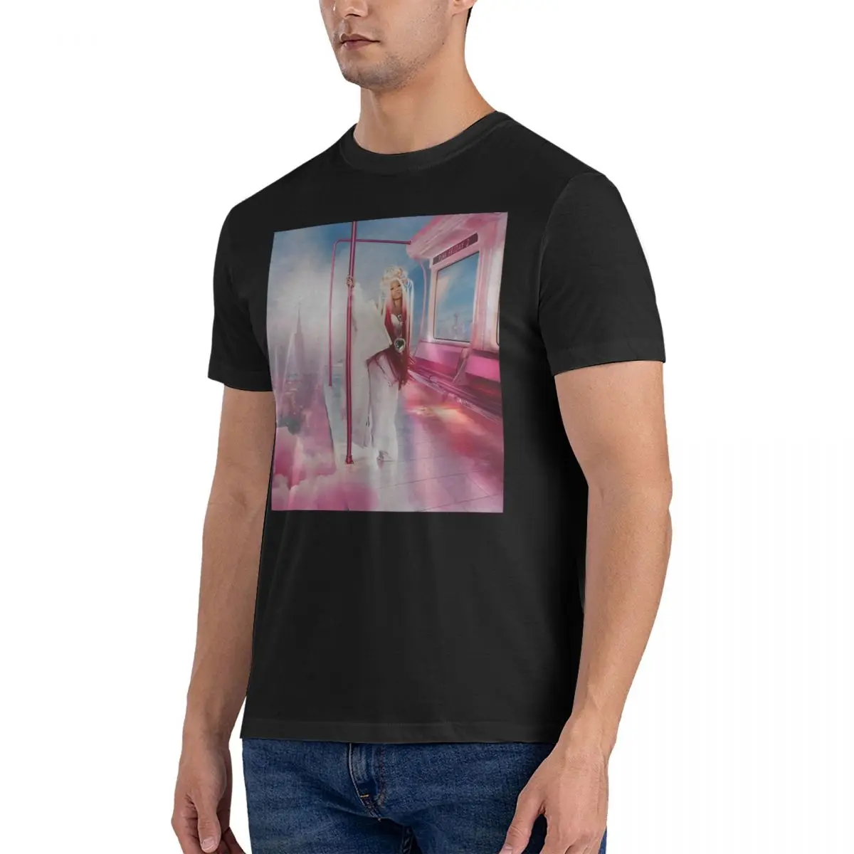 Men's Pink Friday 2 (Album Cover) T Shirts Nicki Minaj 100% Cotton Clothes Leisure Short Sleeve Crew Neck Tees New Arrival