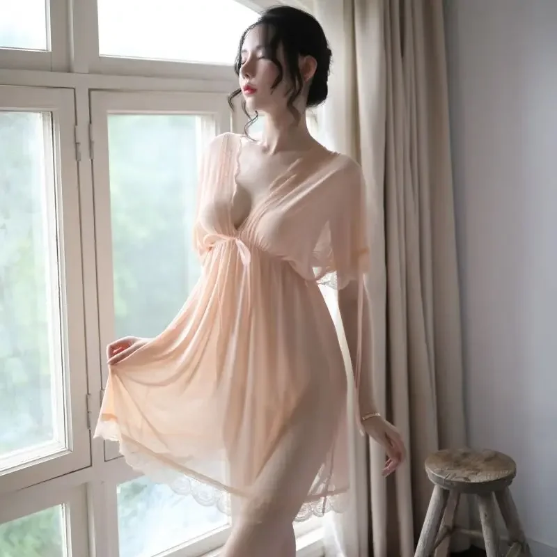 Sexy Nightgowns Women\'s Silk Lace Clothes for Sleepwear Pajamas Nightwear Hot Romantic New Woman Summer Sleep Offer Top Dress