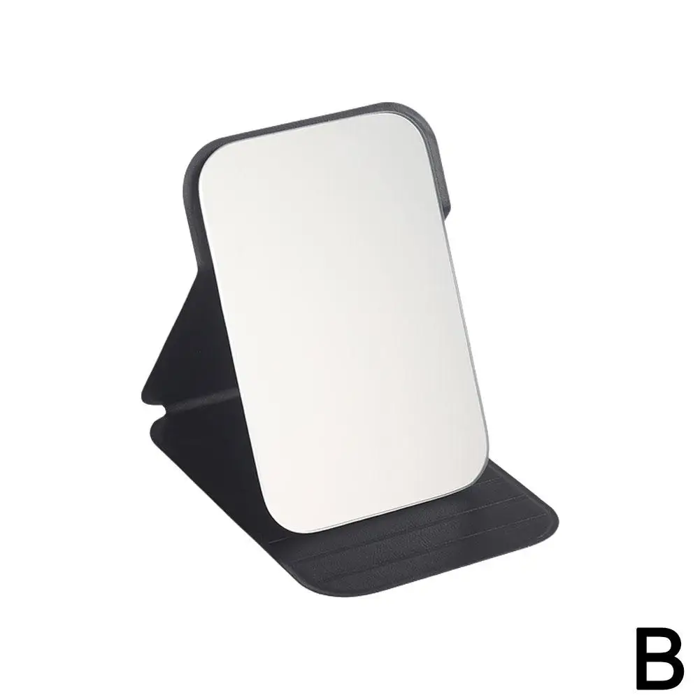 Folding Makeup Mirror Hand-Held Desktop Stand Mirror Makeup Definition Folding Mirror High Makeup Mirror Solid Color Y3X1