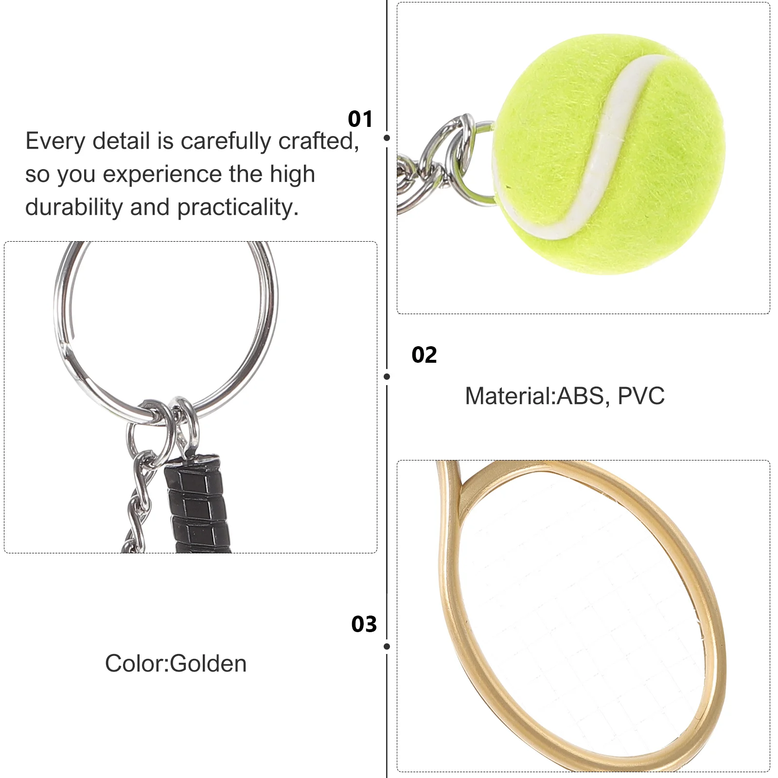 10 Pcs Tennis Keychain Hanging Decoration Sports for Backpack Racket Bag Pendant Gift Pendants Keychains Fob Keyrings Car