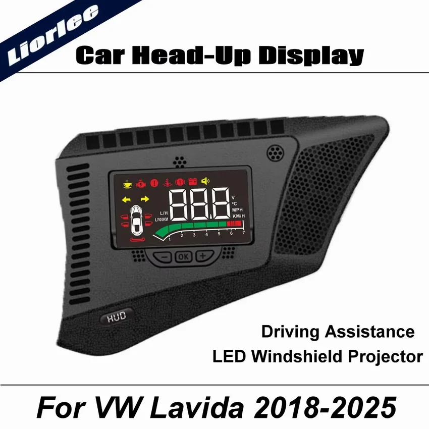 Car LED Projector For Volkswagen VW Lavida 2018-2025 HUD Head-Up Display Auto Windshield Safe Driving Assistance Accessories