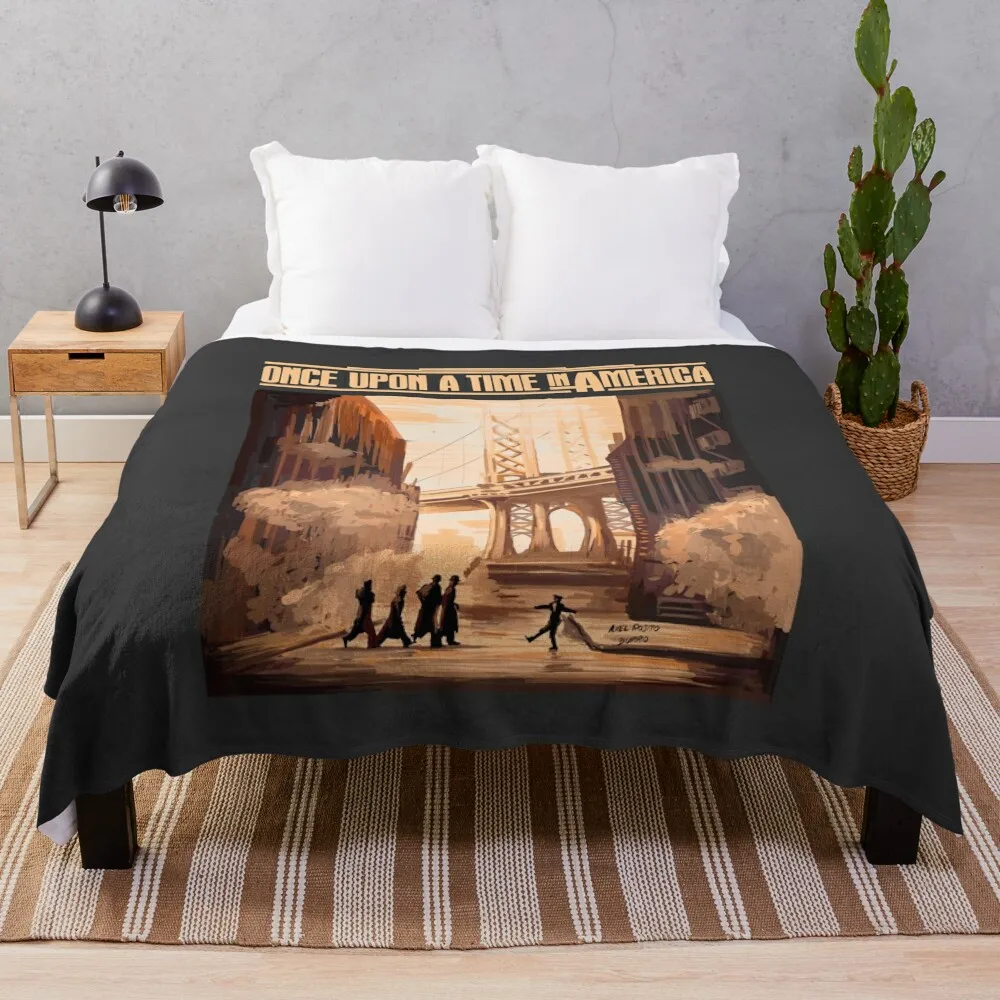 

Once Upon a Time in America Illustration by burro Throw Blanket Fluffy Shaggy Blanket Fuzzy Blanket Beautiful Blankets