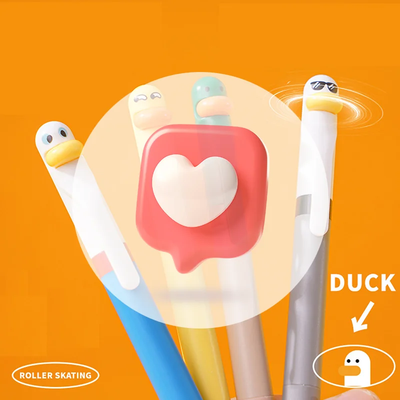 

4pcs Writing Pen, Cute And Funny Styling Pen Creative Rotating Gel Pen Chicken Pressing Gel Pen 0.5mm Black Office Supplies