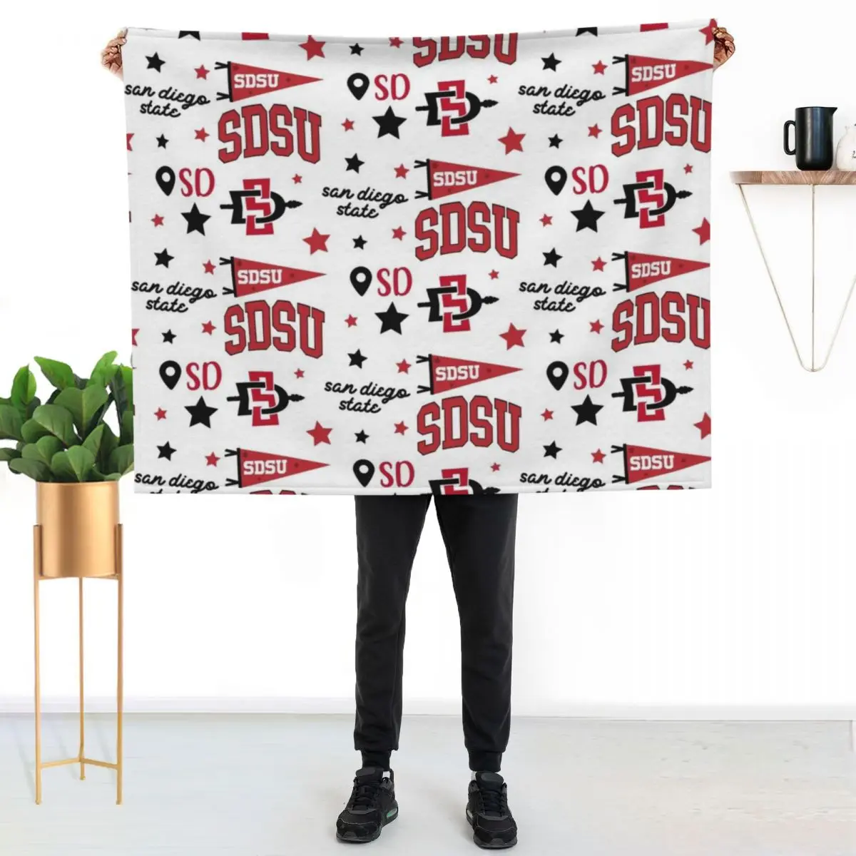 sdsu - san diego state sticker pack Throw Blanket Spring Fall Cozy Throw Blanket for Couch