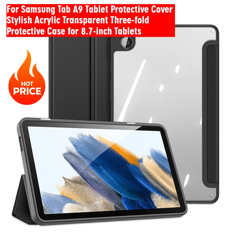 

A Stylish Acrylic Transparent Three - Fold Protective Case Suitable for The 8.7 - Inch Samsung Tab A9 Tablet