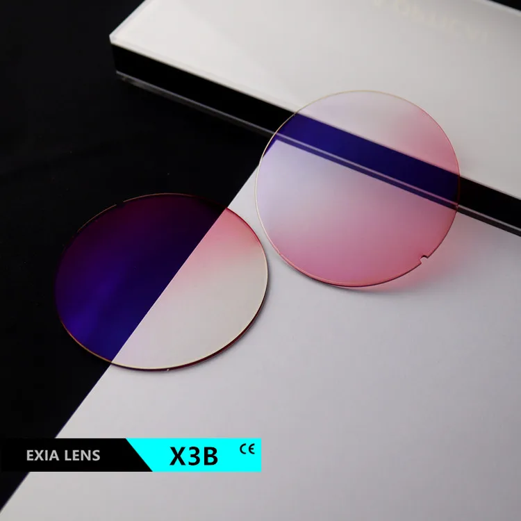 EXIA X3B Photochromic Pink Gradient Color UV400 SHMC Blue Coating Color Changing Lenses Curve 2