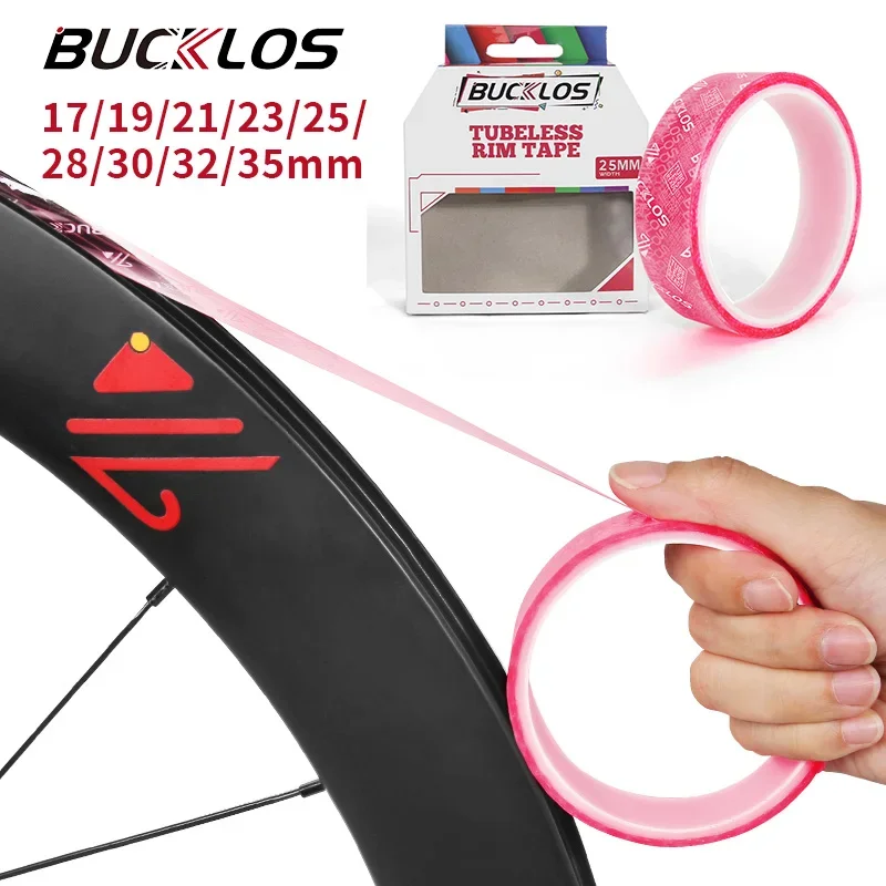 BUCKLOS Bicycle Tubeless Rim Tape Width 17/19/21/23/25/28/30/32/35mm * 10m Tensilized Strapping Tape for Bicycle Tubeless Rim