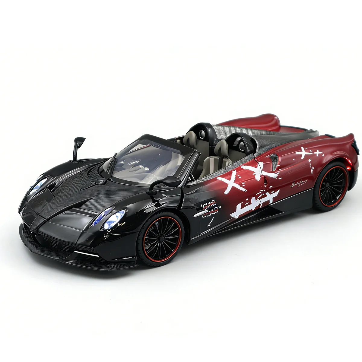NIEUWE 1:24 Pagani Huayra Roadster Gemodificeerde Auto Legering Model Auto Geluid en Licht Trek kinderen Speelgoed Collectibles verjaardagscadeau