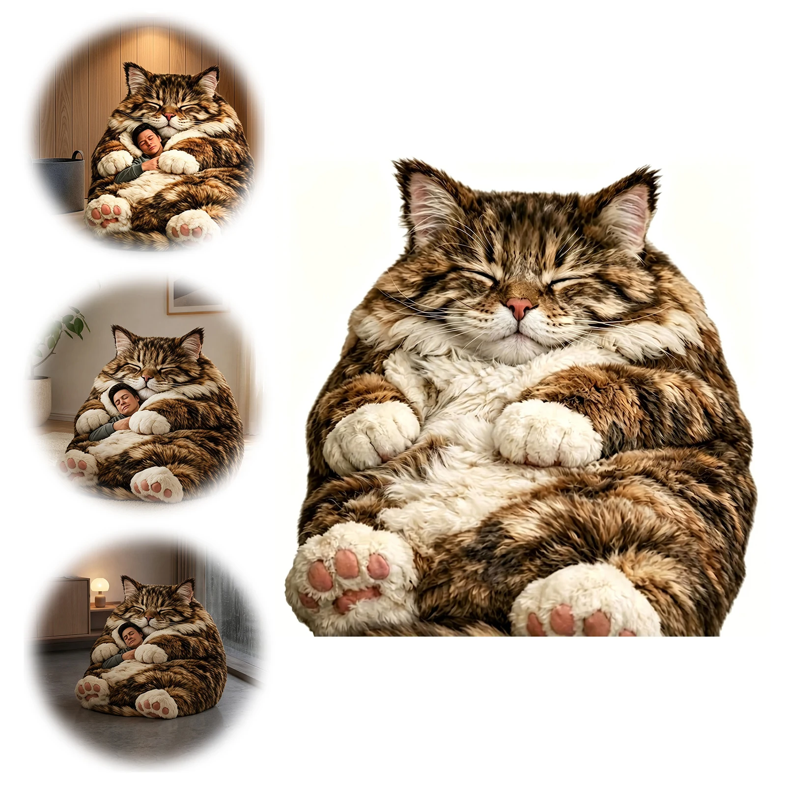 Cat Plush Sleeping Bag Comfortable Soft Animal Envelope Blanket Cute Cat Envelope Sleeping Bag for Adults Winter Outdoor Use