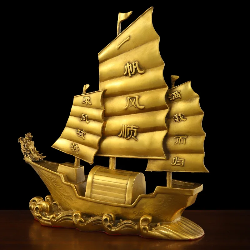 Dragon Boat Decoration Brass Boat Sailboat Metal Crafts Smooth Sailing Home Copper Ornaments Brass Faucet Boat Wholesale