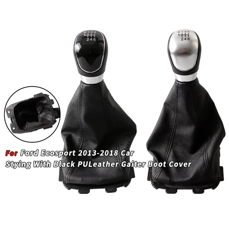 

5/6 Speed Gear Shift Knob & Dust Boot for Ford Ecosport 2013-2018 - Car Transmission Lever, Durable Auto Accessories 2017 2016