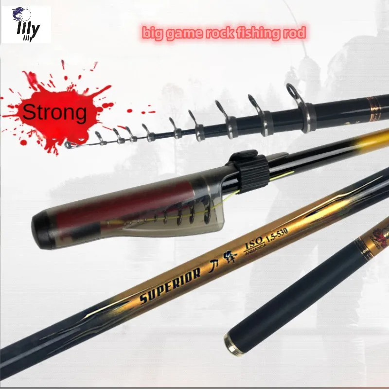 

Lily Anmanda Rock Fishing Rod Ultralight Telescopic Sea Fishing Rod 1.5#4# Superhard Distance Throwing Rod for Catching Big Fish