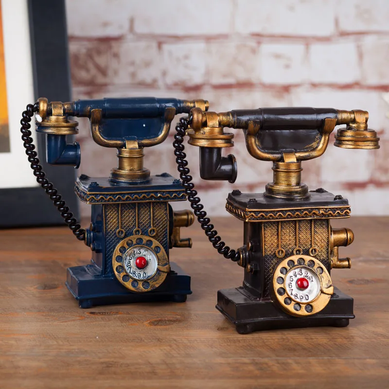 Retro Telephone Model American Resin Decoration Creative Telephone Camera Home Shop Decoration. Living Room Display Rack Ornamen view 4
