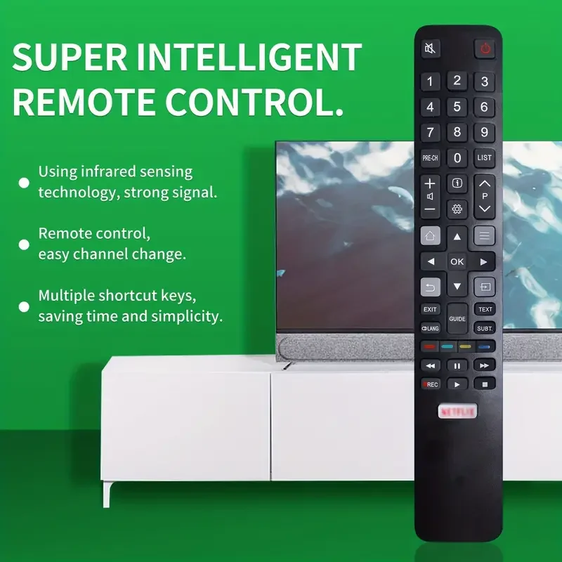 TCL TV Remote Control RC802N YAI2 For 4K TV P20 C2 Series Netflix Compatible