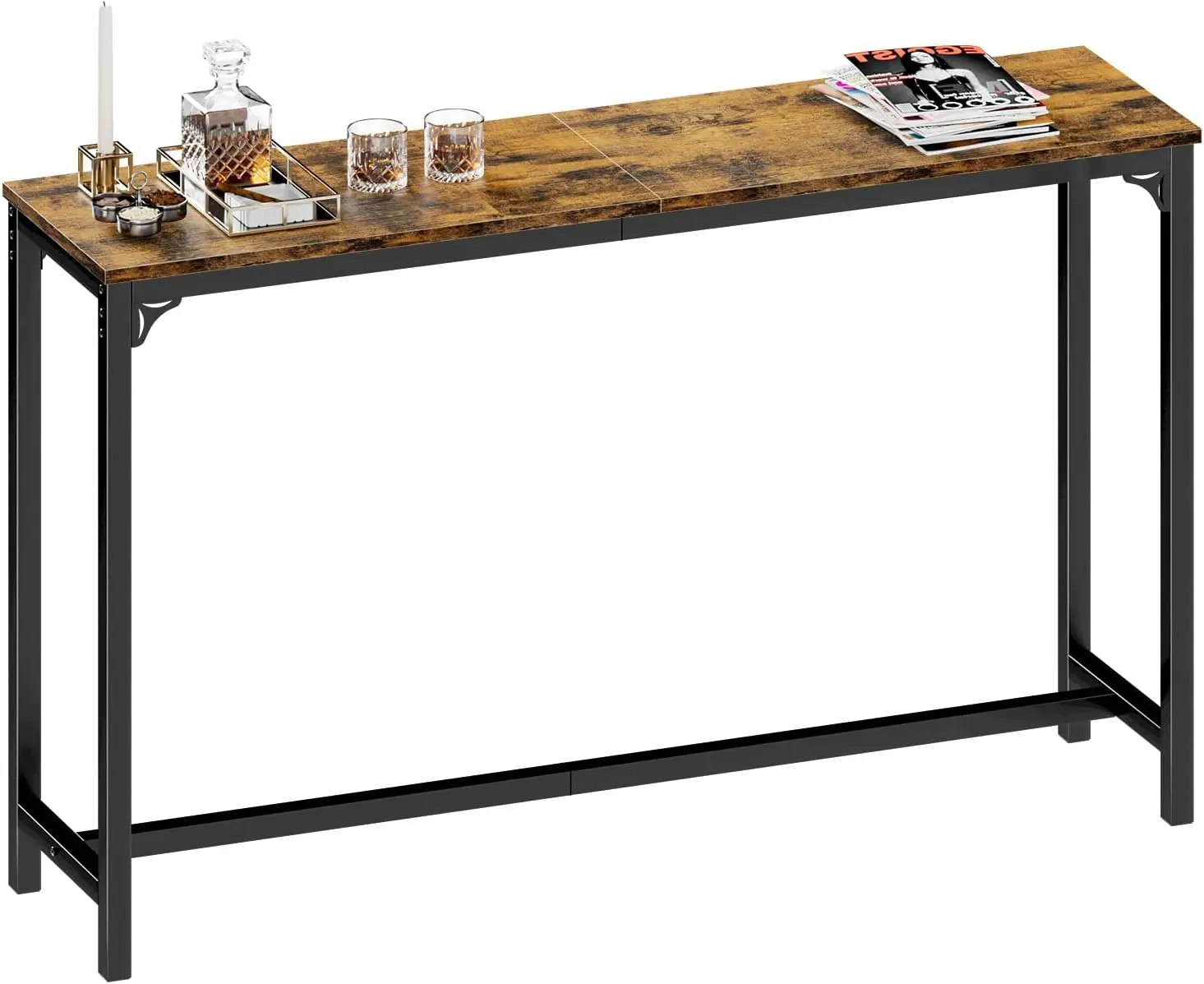 63" Bar  Height Pub Table, Counter Height Bar Table, Rectangular High Top Kitchen & Dining Counter Tables with Sturdy Legs & Eas