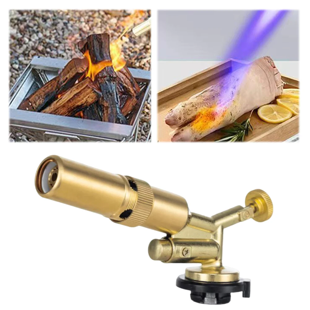 Metal Welding Torch 1300 Degrees Portable Gas Torch Adjustable Flame Flame Butane Burner Flamethrower Kitchen Supplies