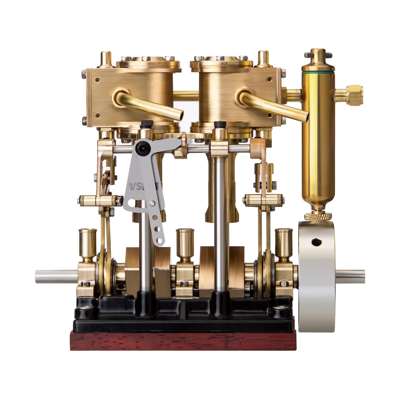 KACIO LS2-13S Vertical Two-Cylinder Reciprocating Steam Engine Model With Oil Cup Forward Reverse For 80-120CM Steam Model Ship