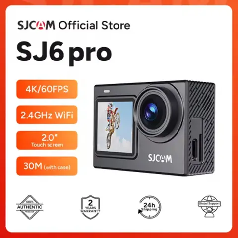 SJCAM SJ6 Pro 4K 60FPS caméra d'action double écran étanche écran tactile caméra de Sport WiFi Vision nocturne stabilisation gyroscopique 6 axes