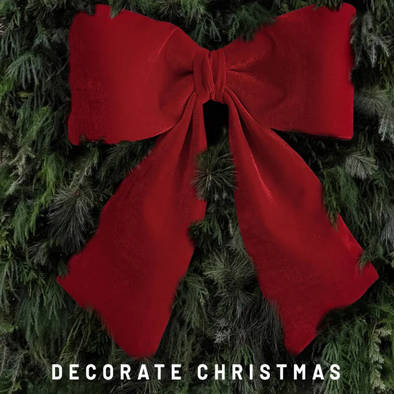 

Christmas Tree Large Velvet Bow Decoration Oversized 60/85cm Red Bow For Holiday Decor Christmas Home Festive Hanging Accessory