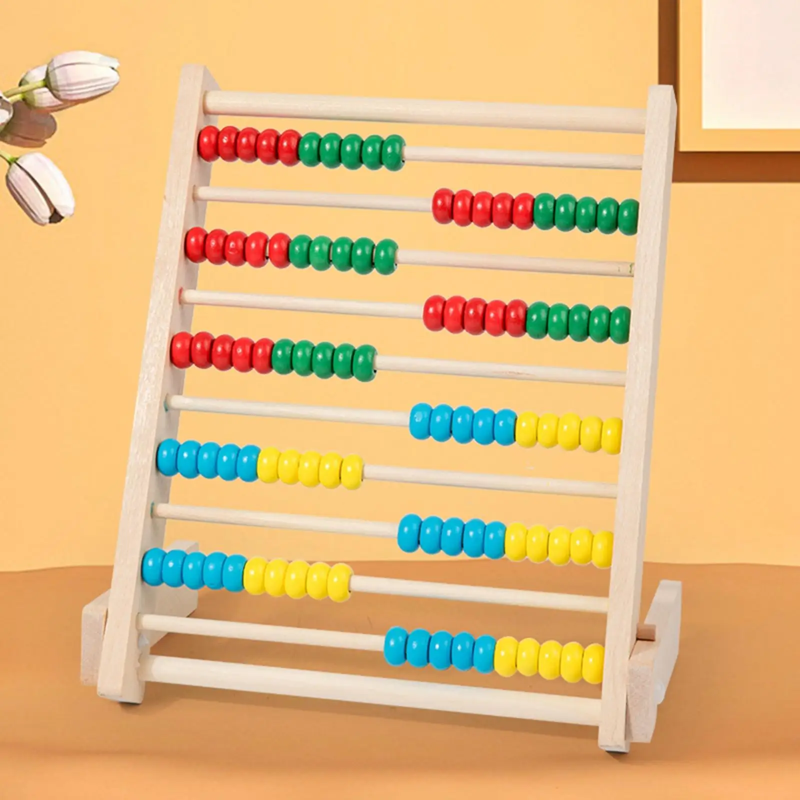 10 Row Wooden Counting Frame Abacus Addition and Subtraction for Children