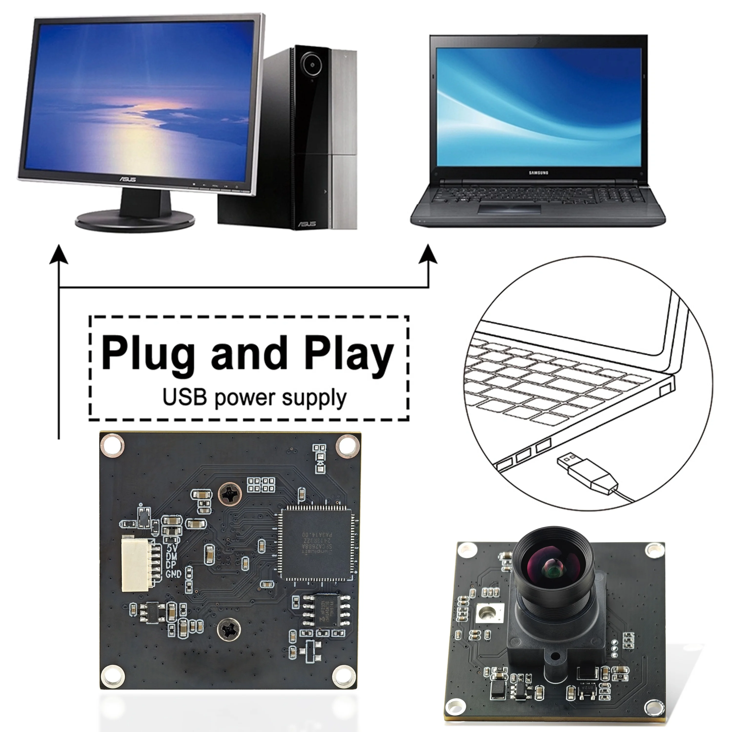 AR0234 1/2.6 2.3MP 1080P 95fps الاستشعار العالمي مصراع usb الباركود الماسح الضوئي وحدة الكاميرا عالية السرعة RGB CMOS وحدة استشعار الكاميرا