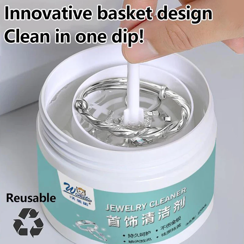 1 2 3Pcs 200g Silver Cleaner Liquid Multifunctional Jewelry Cleaning Rings Earrings Watch Diamond Tarnish Removal Daily