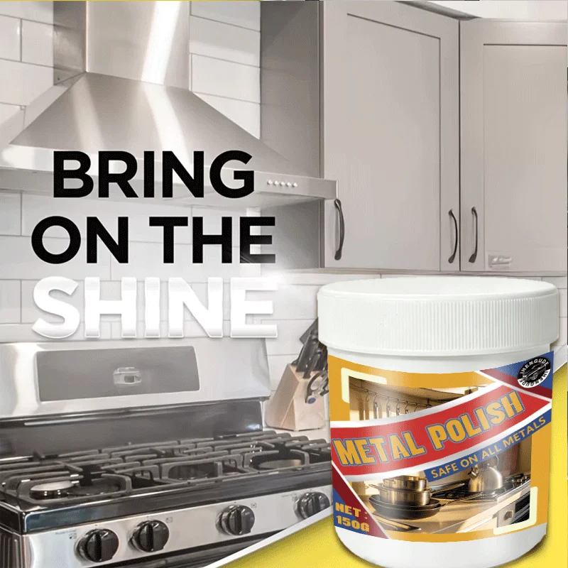 Fast and Efficient All-Metal Polishing Paste, Suitable for Chrome-Plated Items, Stainless Steel, Painted Metal, and Barbecue Grills - No Residue, Easy to Use