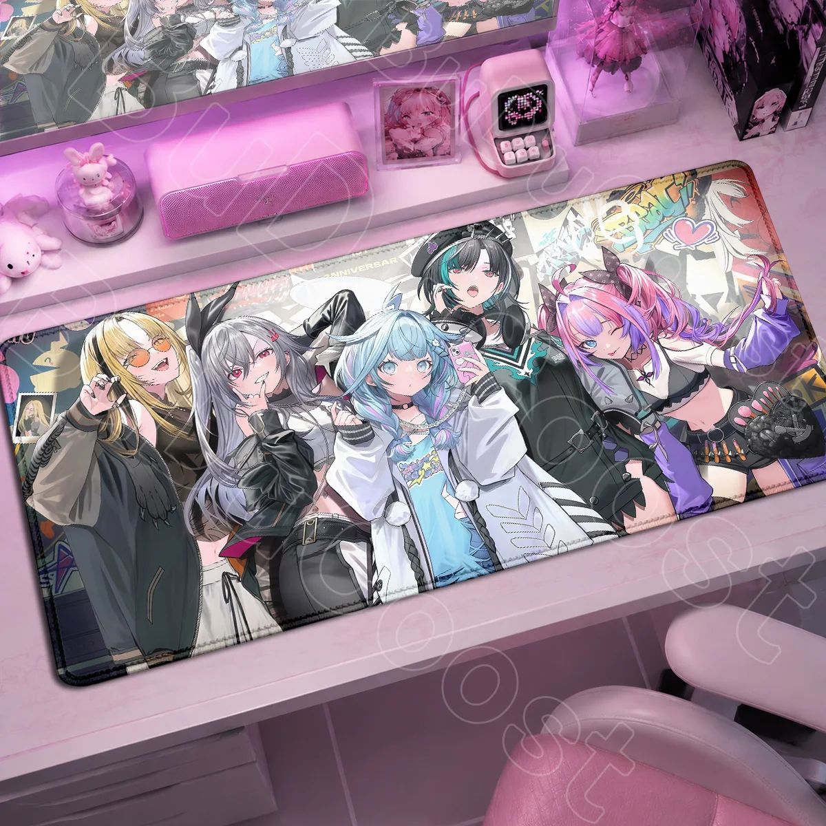 XXL Speed Büro-Schreibtischunterlage Laptop Anime-Mädchen E-Sport Gamer Mauspad Großes HD-Druck Hololive Kikirara Vivi Mauspad – Detail 4