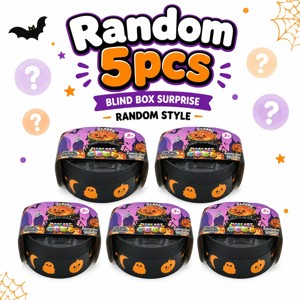Halloween Bao Dumpling Squishy Spielzeug 1-5 Stück Blindbox Langsam aufsteigendes, berührungsempfindliches Quetsch-Fidget-Sensorik-Stressabbau-Geschenkset – Detail 6