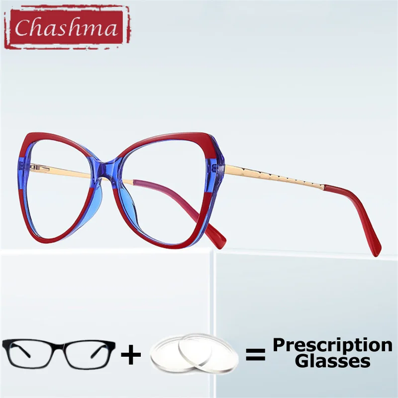 

Chashma Women Fashion Prescription Myopia Anti Blue Light Eyewear Optical Glasses Frame Butterfly Trend Design Eyeglasses