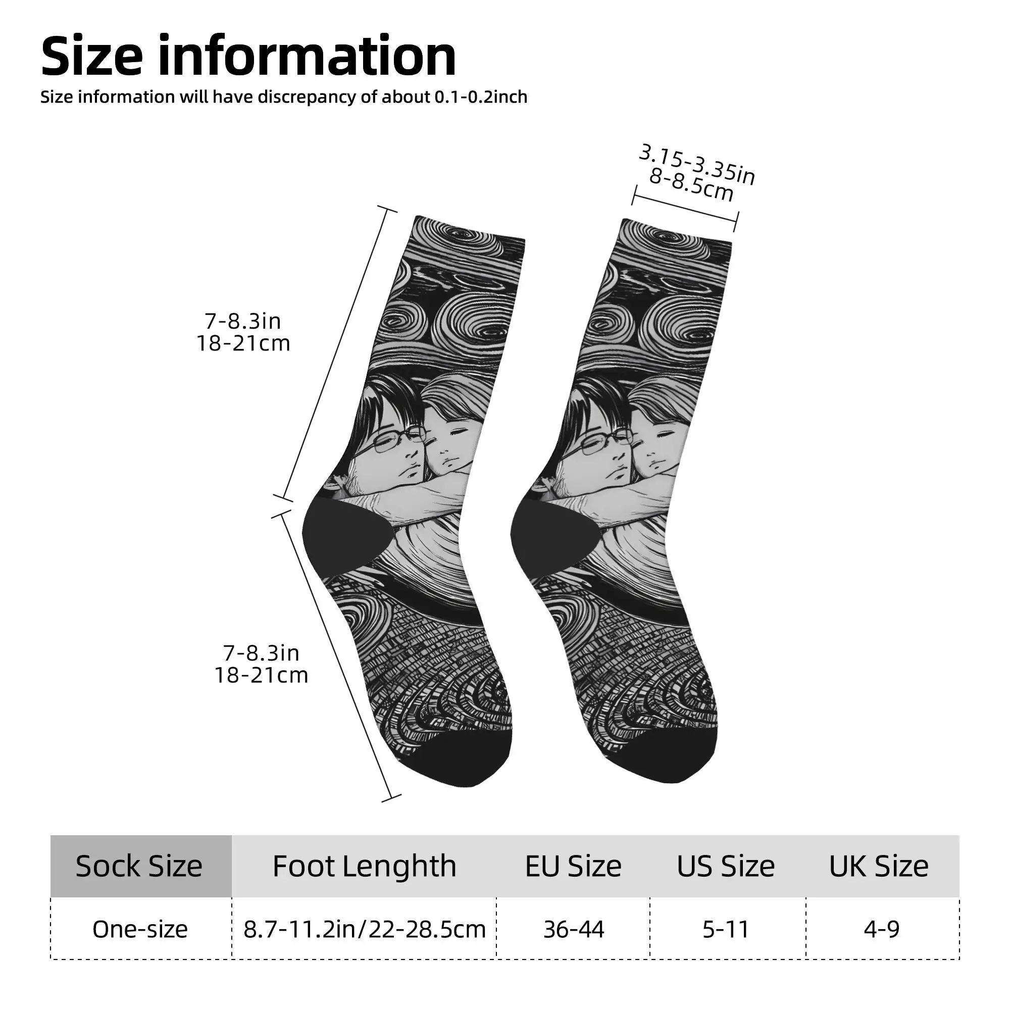 Tomie junji ito meias elegantes mulheres homens meias respiráveis primavera ao ar livre impresso anti skid meias presente