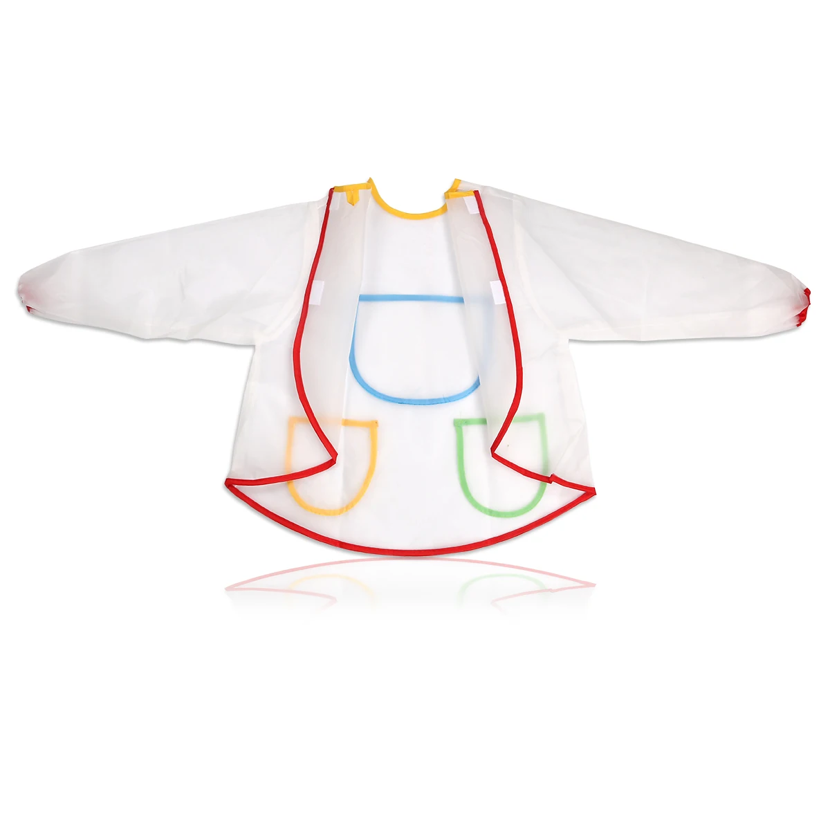 

Painting Apron Art Child Waterproof Mandil Long Sleeved Kids PVC Three Pockets Smock Oil Paint Protect Clothes Hook Loop Seal