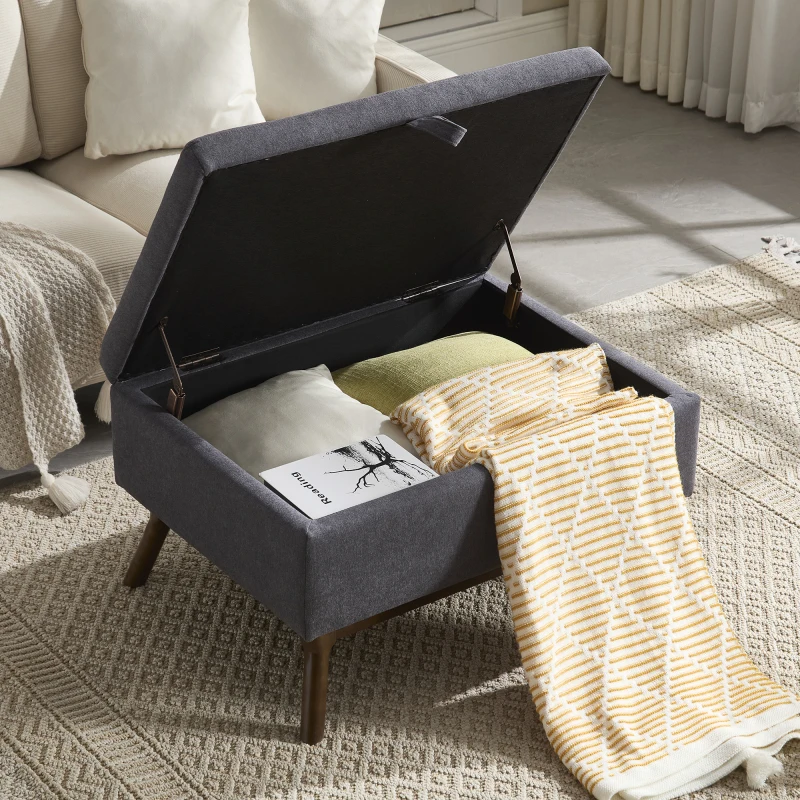 조립식 사각 테이블 수납 벤치 미드 센추리 모던 스타일로 거실, 현관, 가족룸 공간 활용 최대화, 커피 테이블로도 활용 가능