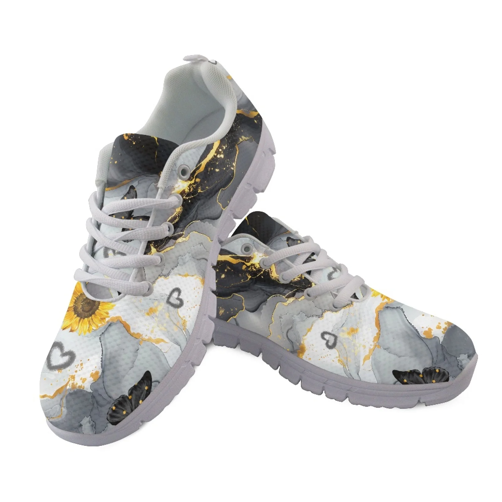Coloranimal Marble Butterfly Fashion 2026 Fashion Sneakers Mens Sports Tennis Shoes Breathable Walking Sneakers for Women