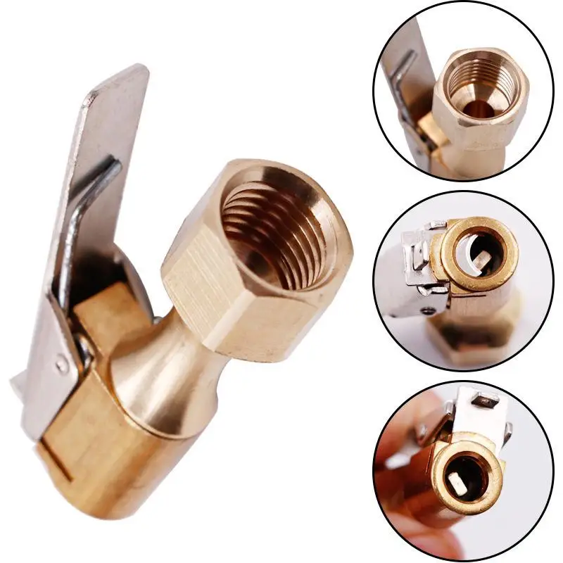 【MO】Air Chuck 1/4 Inch Heavy Duty Open Flow Straight Lock On Tire Chuck With Clip For Inflator Gauge Compressor Accessories