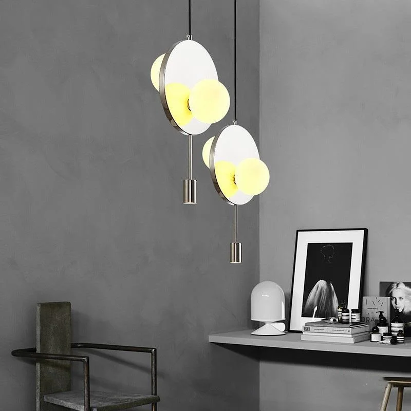 Modern restaurant light luxury stainless steel pendant light dining room bar counter bedroom bedside electroplated hanging lamp