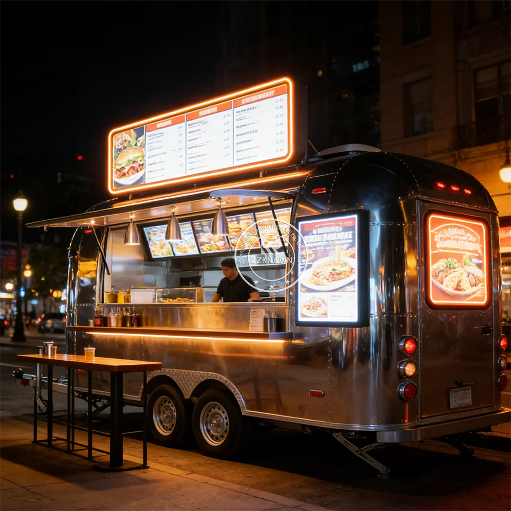 

Commercial Burger Pizza Truck Street Catering Kitchen Food Trailer Mobile Coffee Juice Trailer Food Truck For Business