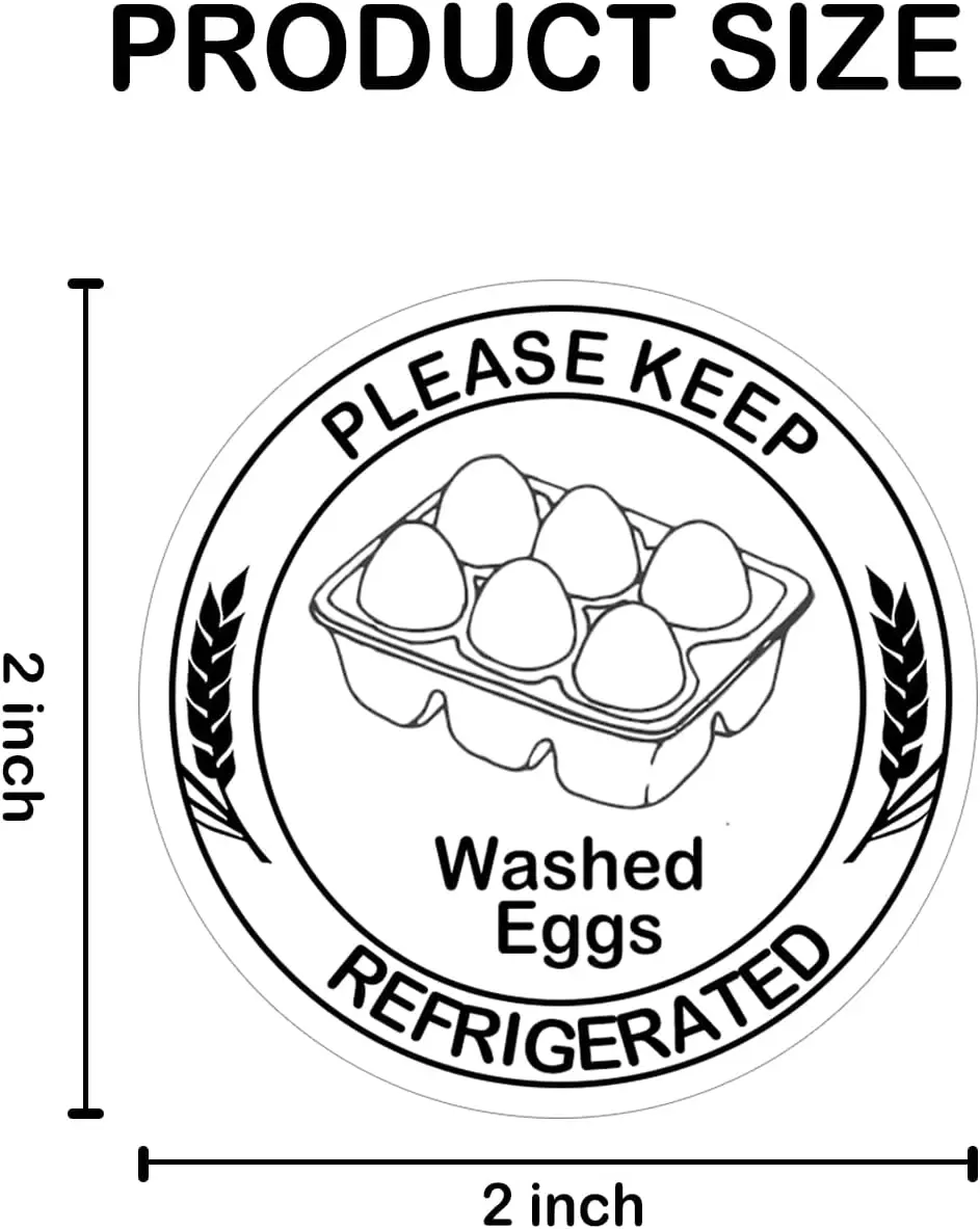 Farm Fresh Egg Carton Label Chicken 2inch Round Egg Packaging Sticker Chicken Quail Duck Eggs 500 pcs
