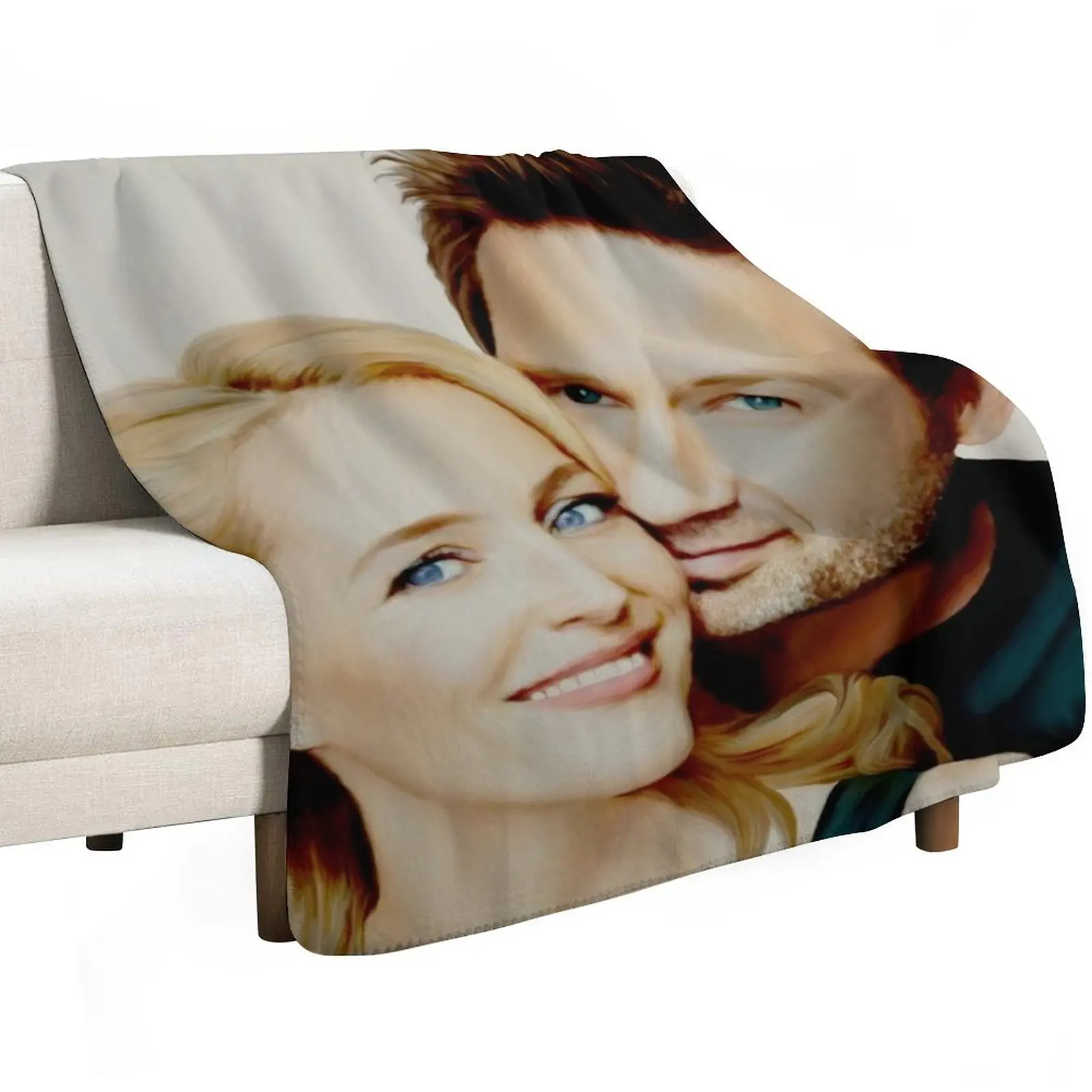 Gillian and David painting Throw Blanket Sofa manga Moving Soft Big Decorative Throw Shaggy Blankets