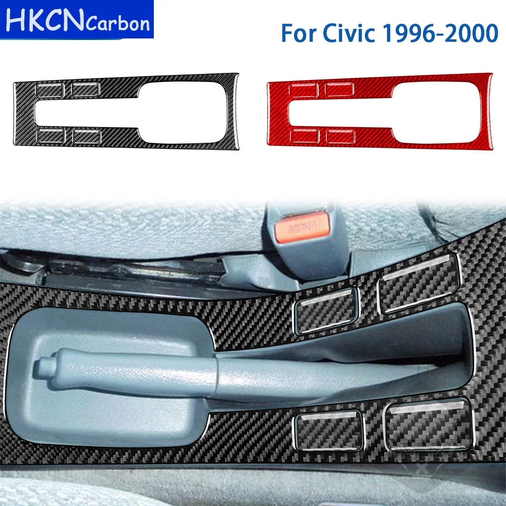 

For Honda Civic 1996 1997 1998 1999 2000 Accessories Carbon Fiber Car Interior Handbrake Panel Trim Sticker Decoration