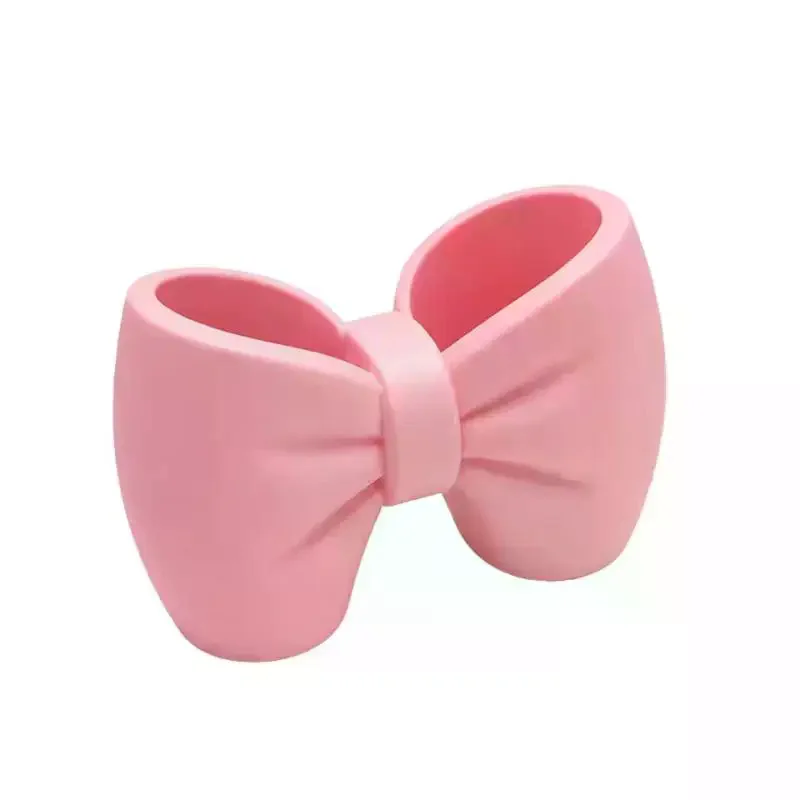 Bow Toothbrush Holder Cute Bathroom Organizer Plastic Desktop Storage Cup For Toothpaste Makeup Brushes Pens