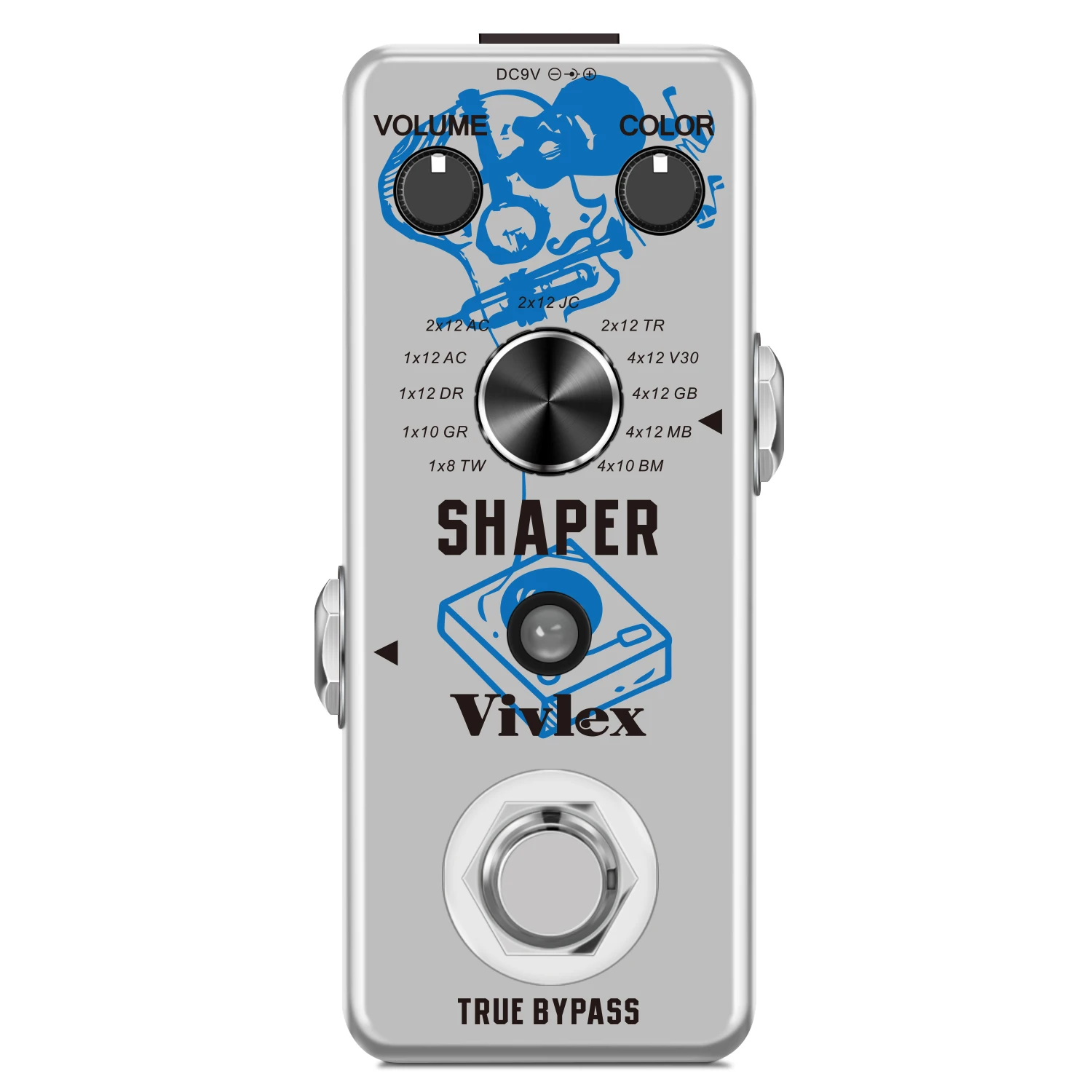 Vivlex LEF-3802 Guitar Shape Pedal High Quality Digital Cab Simulated Effect Pedals 11 Cab Modes