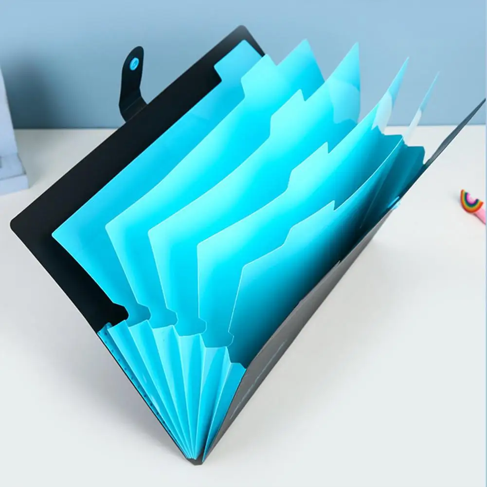 Durable Paper Storage Paper File Organizer Portable Accordion Folder with Bungee Closure Secure File Pouch Expanding for Home
