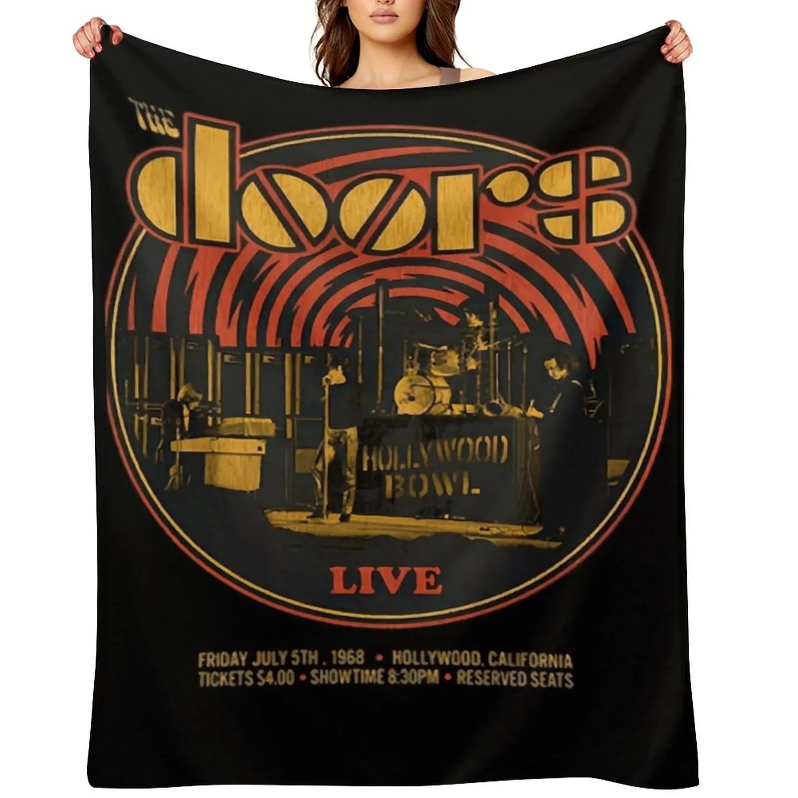 The Morrison Vintage Band Setup For Fans Throw Blanket sofa bed Furry Softest Camping Decorative Sofas Beautifuls Blankets