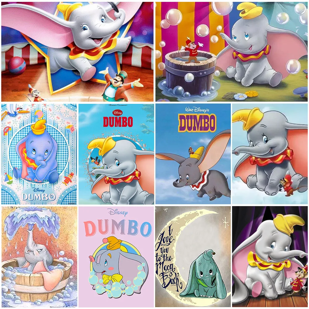 5D Disney Diamond Painting Animals Cartoon Elephant Dumbo Full Round Cross Stitch Kits Mosaic Diamond Embroidery Home Decor Gift